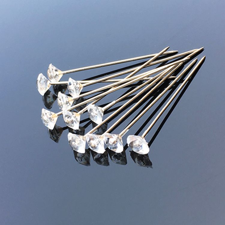 卡卡五金 7051吸塑包装钻石针10x60mm婚礼花束定型针大头针详情图3