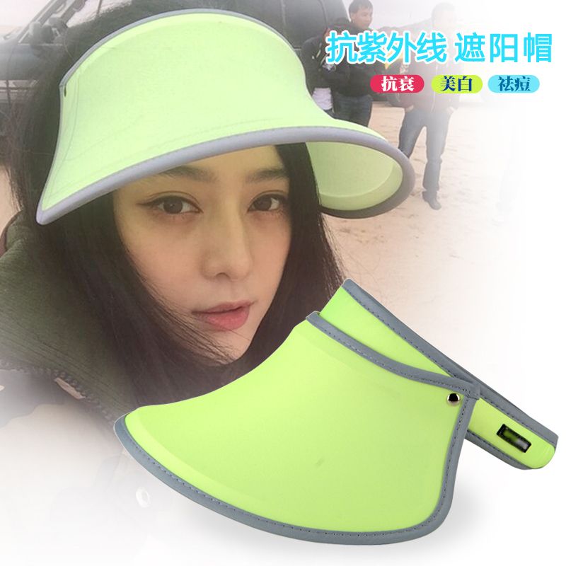 遮阳帽防晒帽空顶太阳帽 女夏天遮脸防紫外线范爷同款伸缩帽图