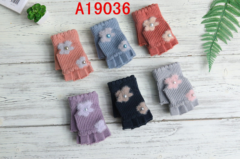 New Wheat Point Knitted Gloves For Women Autumn Winter Instagram Cute Warm Thin Wool Five-Finger Tide Gloves A19036