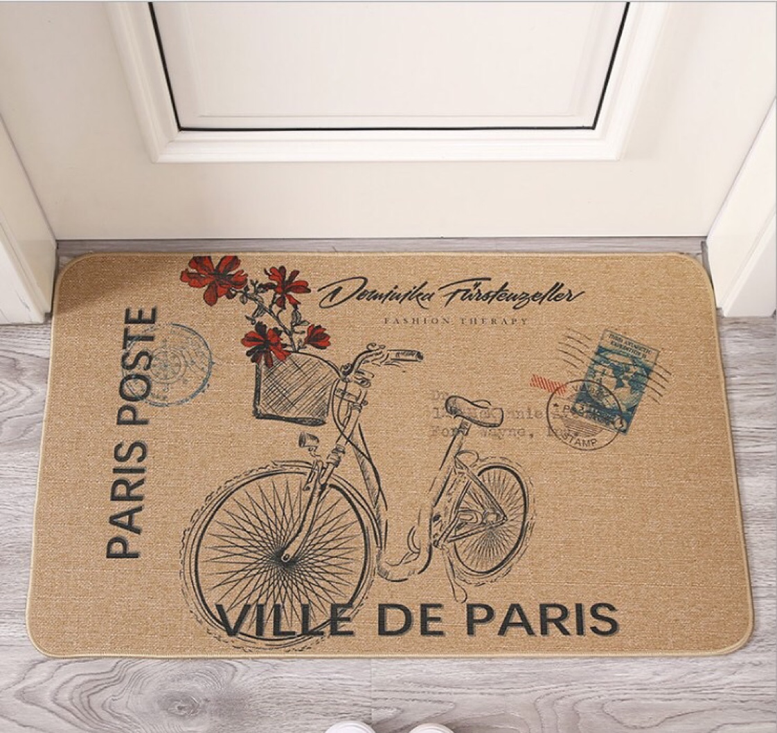 Linen floor mat