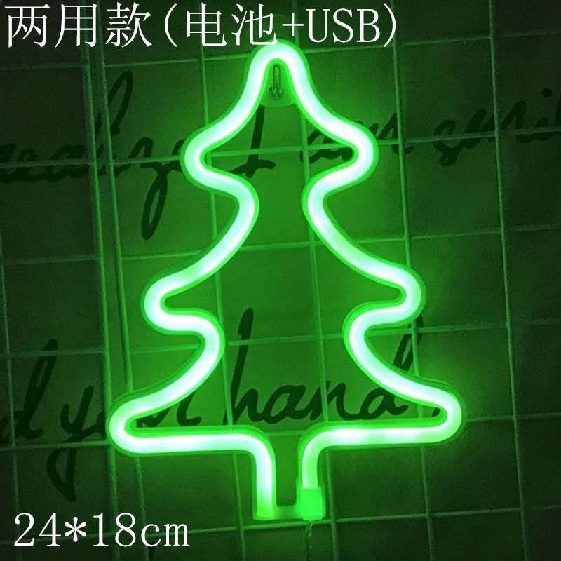 LED火烈鸟造型灯仙人掌霓虹灯云朵星星月亮闪电小夜装饰灯详情图2