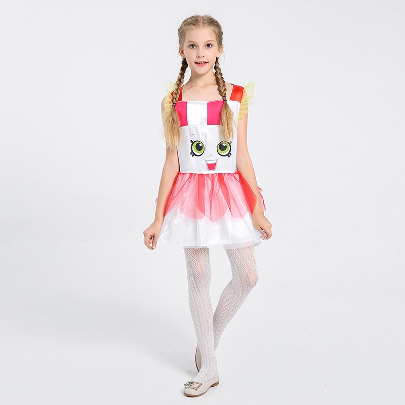 六一儿童节演出服装女童爆米花公主裙儿童摄影拍照装扮卡通连衣裙伊美玩具