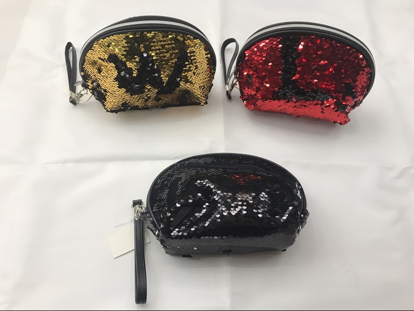 半圆化妆包洗漱包收纳包亮片化妆包