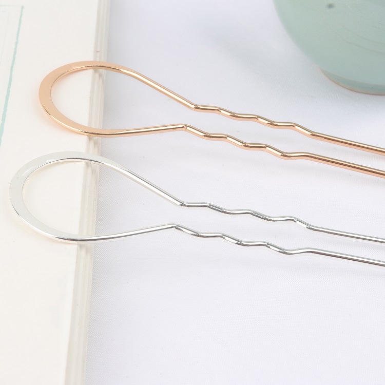 Color-preserving copper accessories, ancient-style headwear material, hairpin 30×100mm, flattened hairpin main body Item Picture