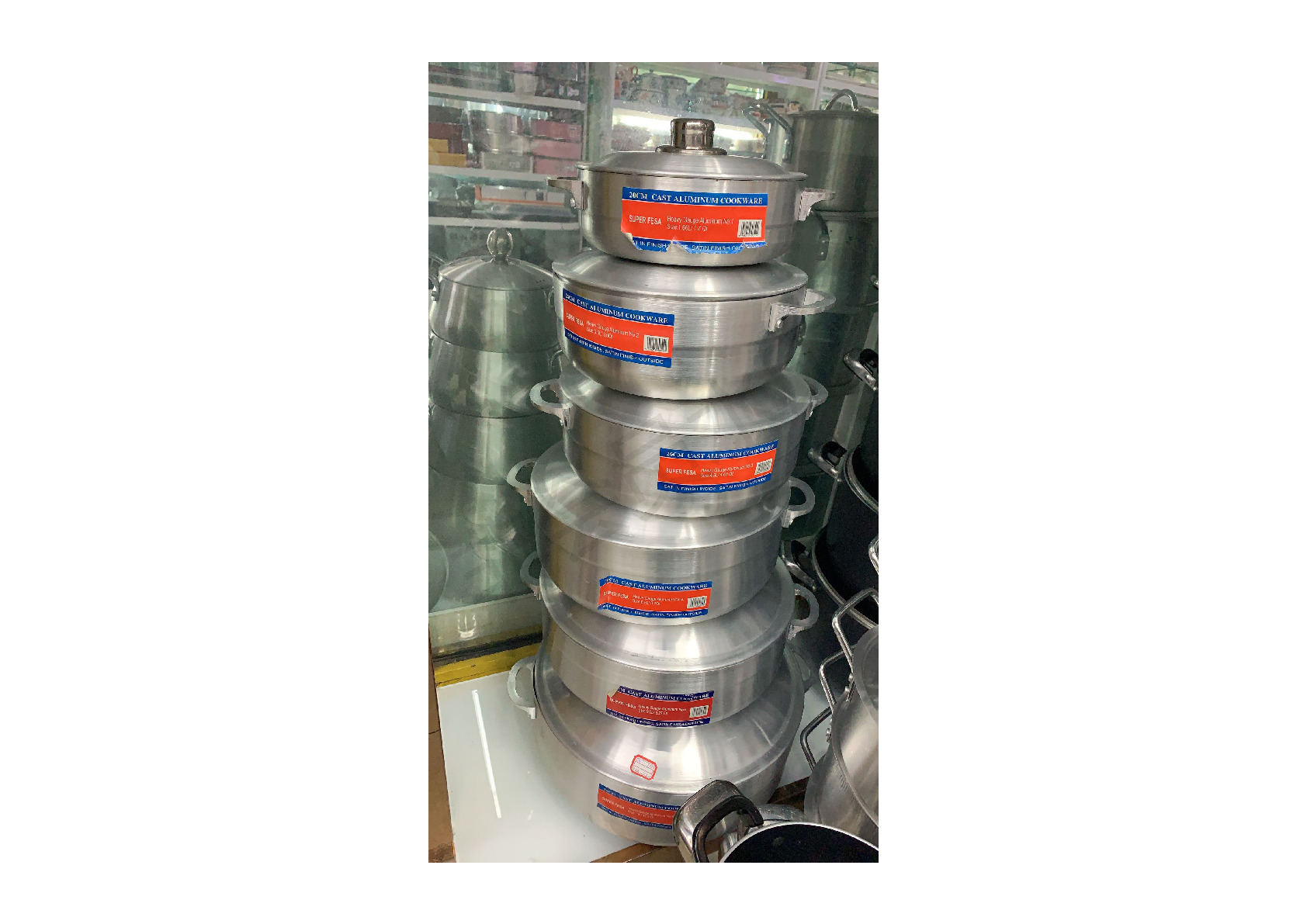 A six-piece aluminum pot set detail image 2