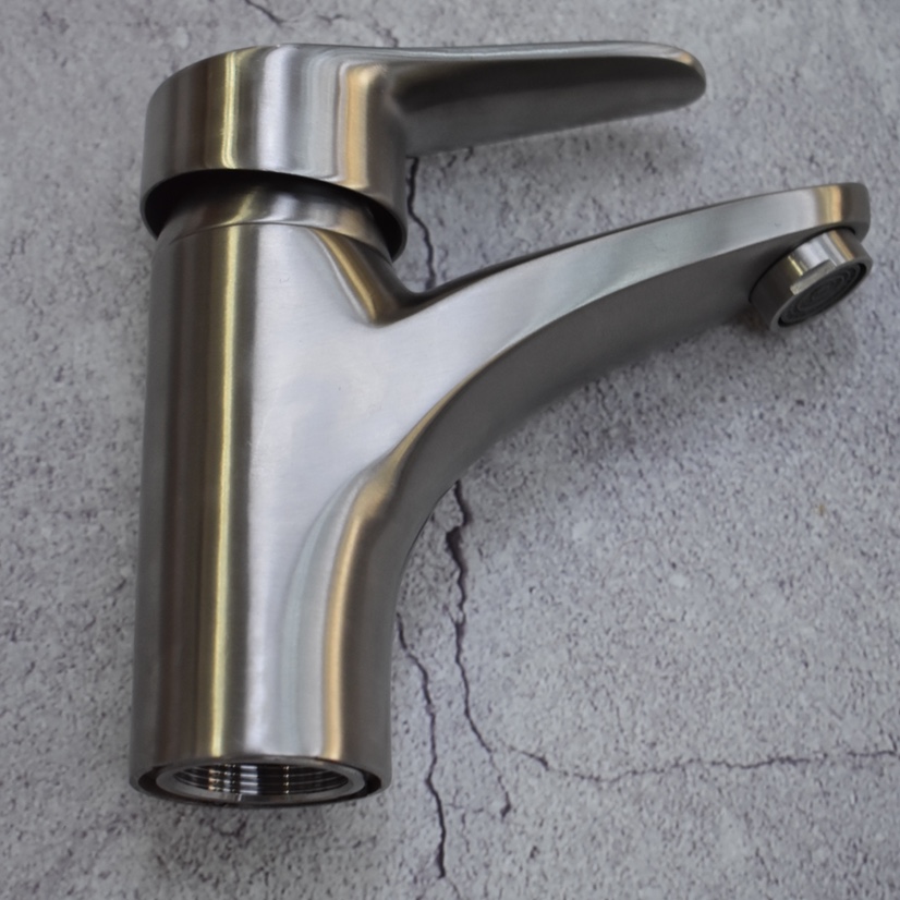 Direct sales of bathroom products: 304 stainless steel washbasin faucet with brushed single hole bathroom cabinet
