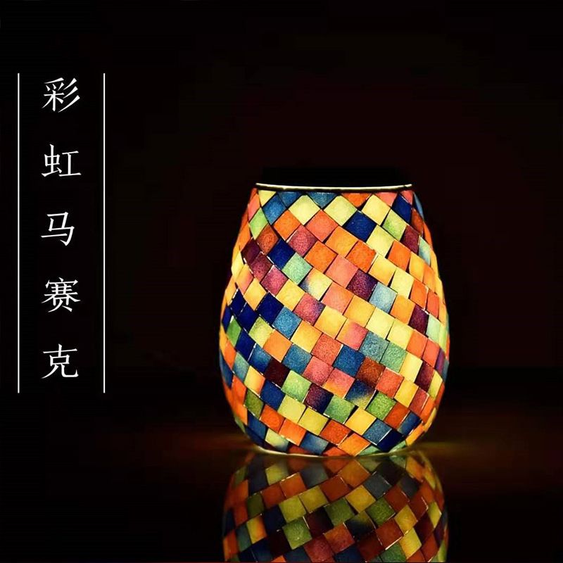 New creative night lamp rainbow Mosaic glass electric aromatherapy lamp European household candle aromatherapy machine