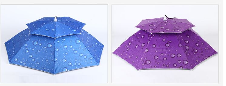伞帽防晒防风防雨头戴式折叠雨伞帽户外遮阳垂钓伞帽细节图