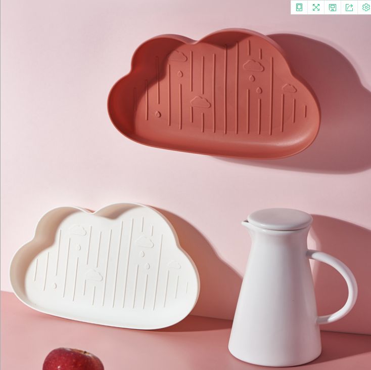 云朵盘子创意塑料果盘可爱果盘热带风格北欧菜盘水果状盘子