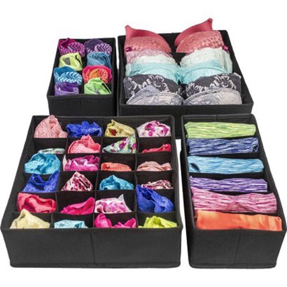 High quality underwear black four - piece storage box thumbnail