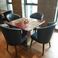 上海星级酒店宾馆早餐桌椅假日酒店实木桌度假酒店金属仿木椅子产品图