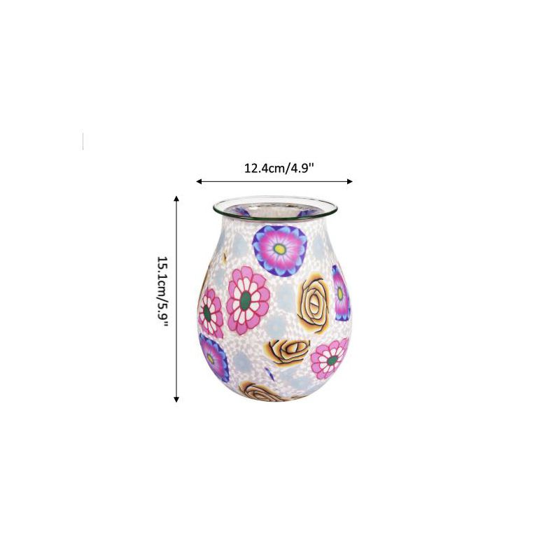 Creative 3d glass white flower pattern creative glass aroma lamp, romantic art for home, sleep aid, fresh air Specification image