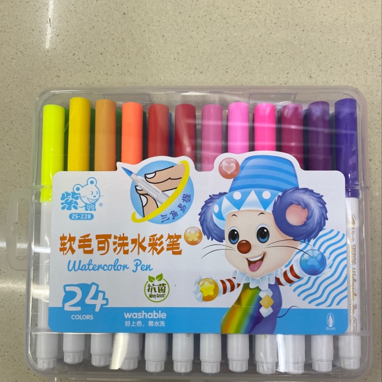 228-24 Color Soft Wool Washable Watercolor Pen details Picture
