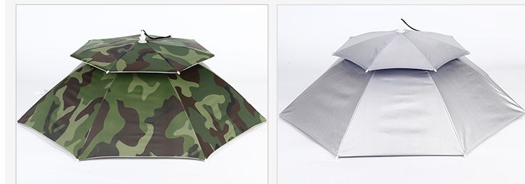 伞帽防晒防风防雨头戴式折叠雨伞帽户外遮阳垂钓伞帽产品图