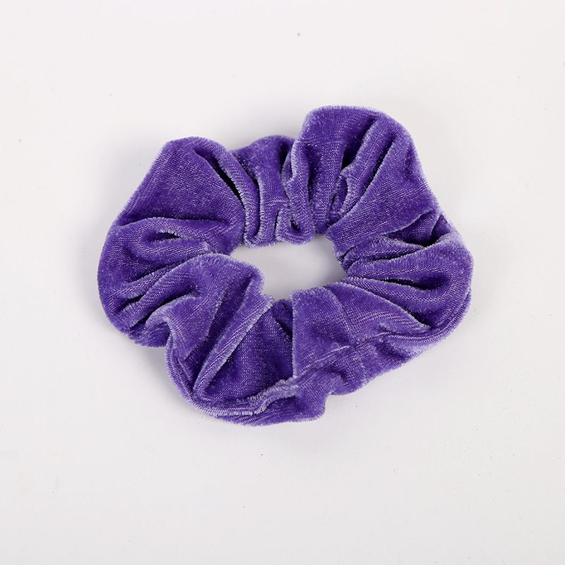 New foreign trade fashionable hair tie leather band 35-color velvet elastic hair tie Yiwu velvet cloth hair band wholesale detail image 5