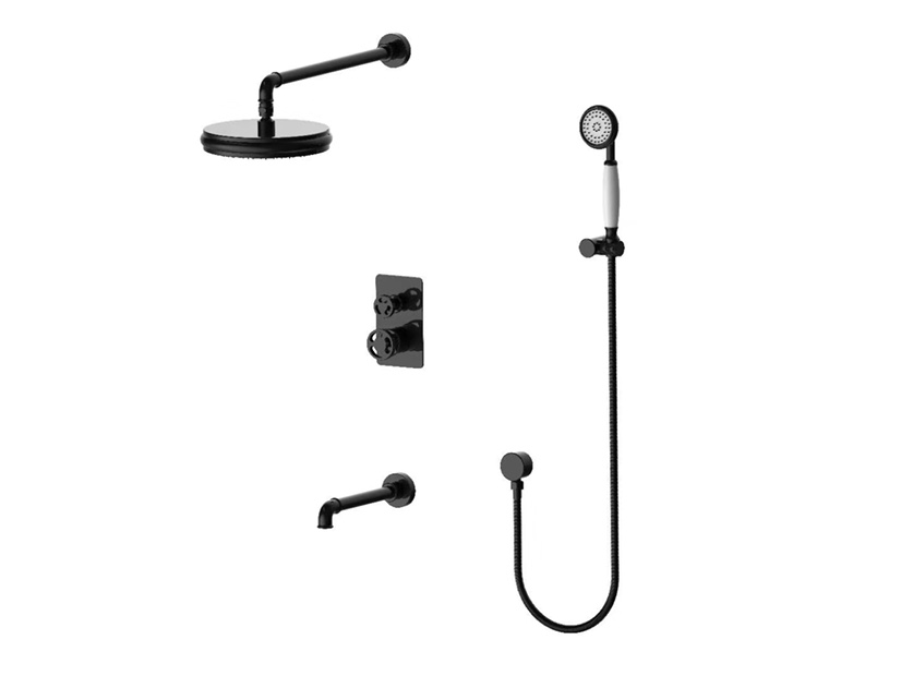 Industrial-style concealed shower head set
