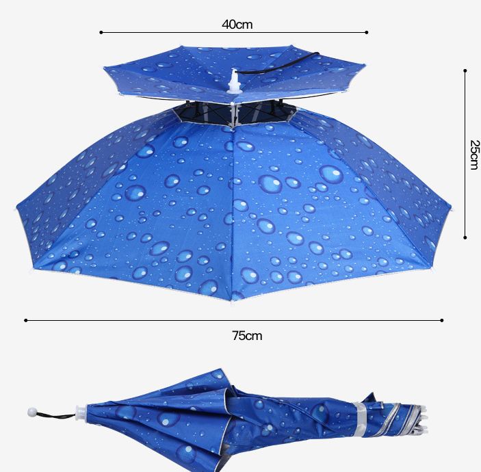 伞帽防晒防风防雨头戴式折叠雨伞帽户外遮阳垂钓伞帽详情图5