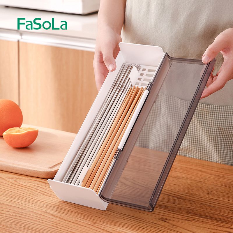 Draining chopstick box with lid, chopstick holder, chopstick rack, creative chopstick box, tableware storage box, Japanese style 筷笼 Item Picture