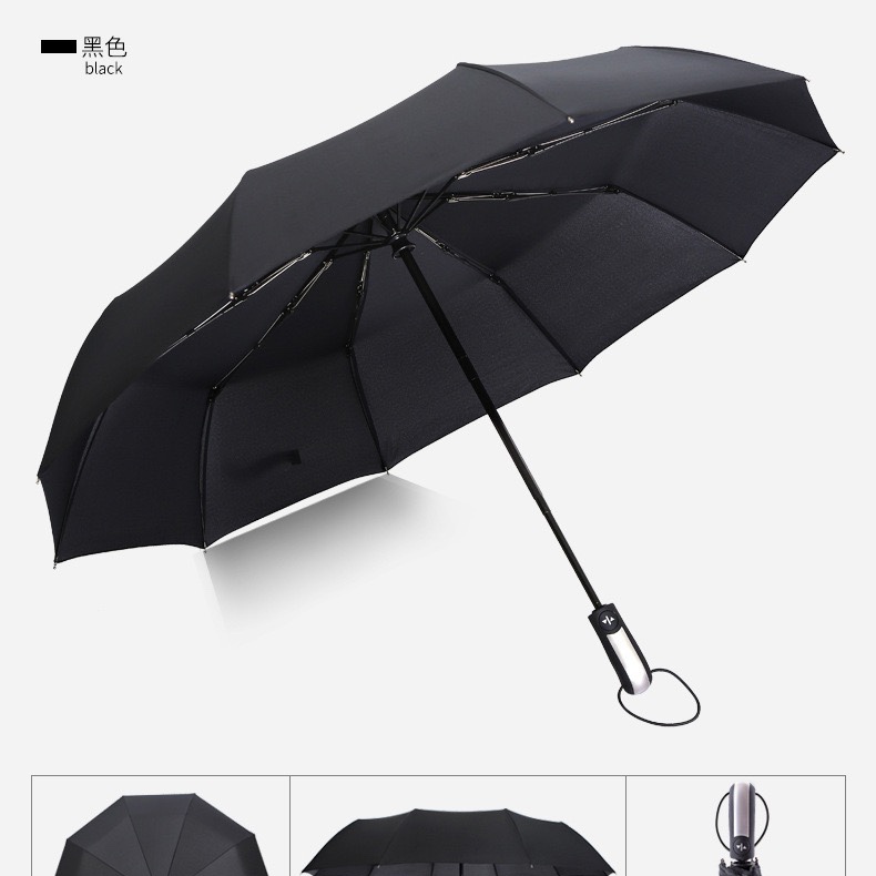 10-bone fully automatic umbrella, folding men's automatic umbrella, dual-purpose double person, larger three-fold, wholesale custom advertising umbrella undefined