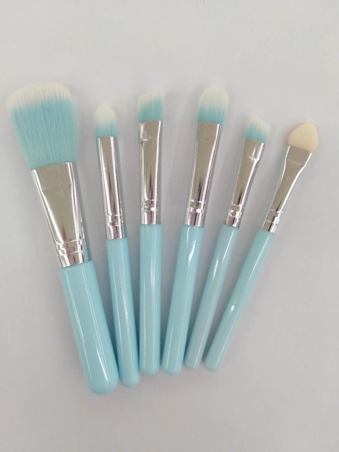 6 sets of makeup brushes, makeup brushes, eyebrow brushes and lip brushes