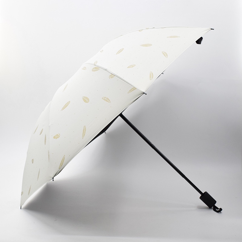 Creative square feather umbrella, black rubber UV protection sunshade umbrella, sun umbrella, women's sun protection three-fold umbrella Specification image