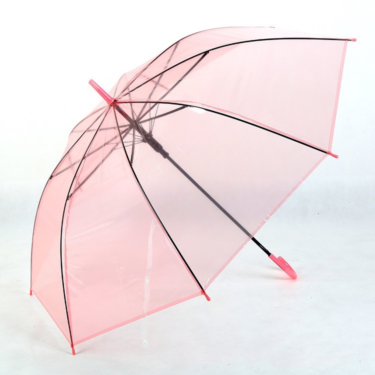 Factory wholesale, street stall supply, eco-friendly umbrellas, transparent umbrellas, polt-dot, fresh and light printed transparent umbrellas, straight-bar automatic ladies' umbrellas wholesale, logo printing advertising umbrellas details Picture