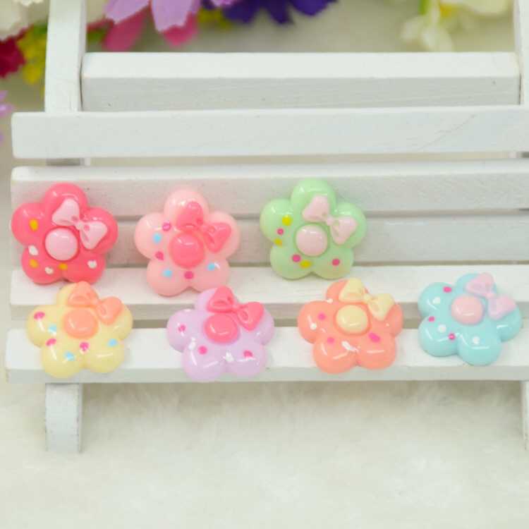 [Manufacturers direct] Versatile resin bowknot floret accessories DIY manual hair accessories mobile phone shell dress up