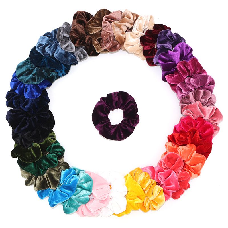 Runte Amazon's best-selling velvet large intestine ring, Korean velvet hair ring, women's hair accessory fabric scrunchies details Picture