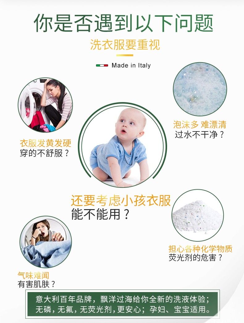 意大利原装进口大公鸡洗衣液  绿盖  1L详情图3