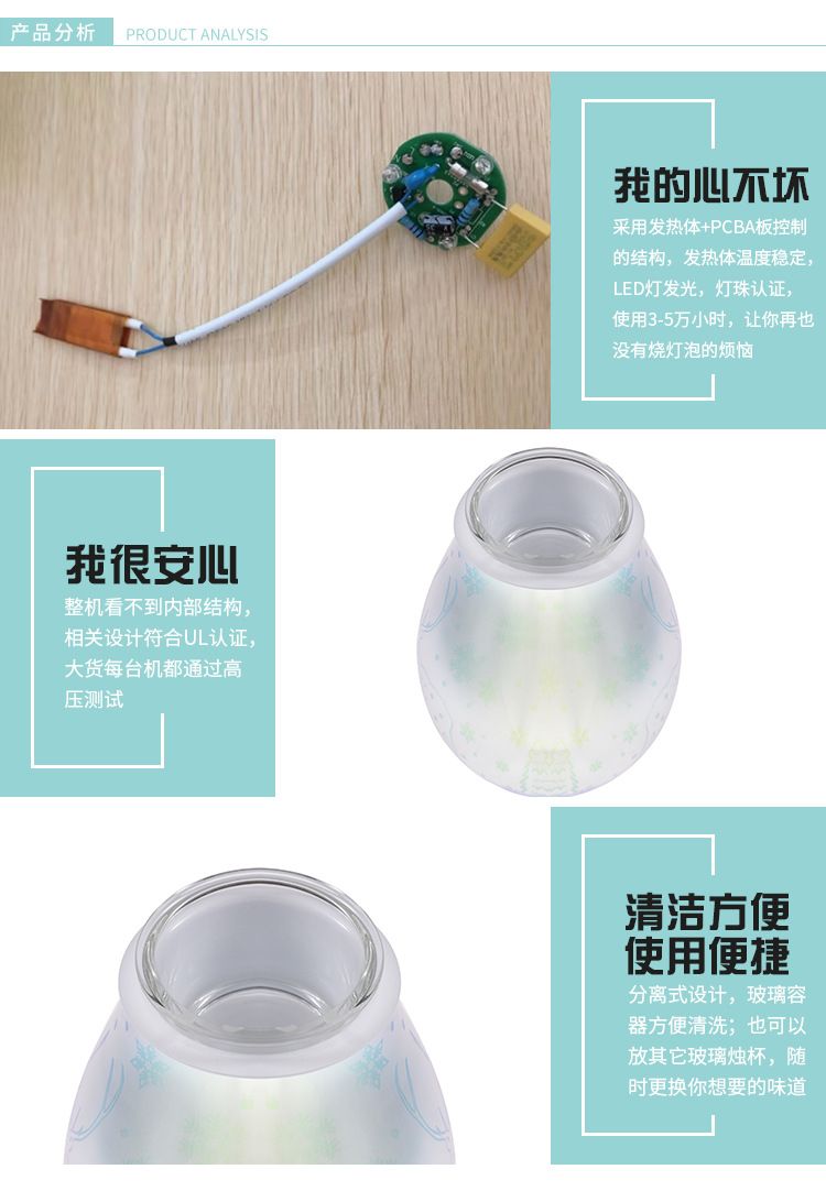 圣诞节3D玻璃圣诞鹿七彩香薰灯 家用摆件融蜡灯去味夜灯详情图7