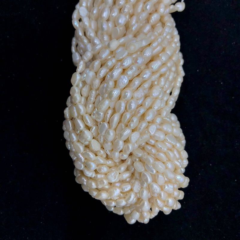 5-6mm竖孔两面光天然淡水珍珠巴洛克异形散珠半成品DIY饰品配件十润珍珠饰品