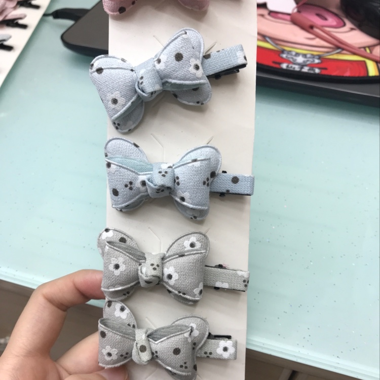 Korean version of fashion cloth bow floret three-dimensional bow duck clip thumbnail