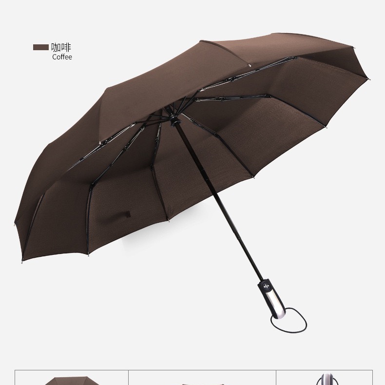 10-bone fully automatic umbrella, folding men's automatic umbrella, dual-purpose double person, larger three-fold, wholesale custom advertising umbrella undefined