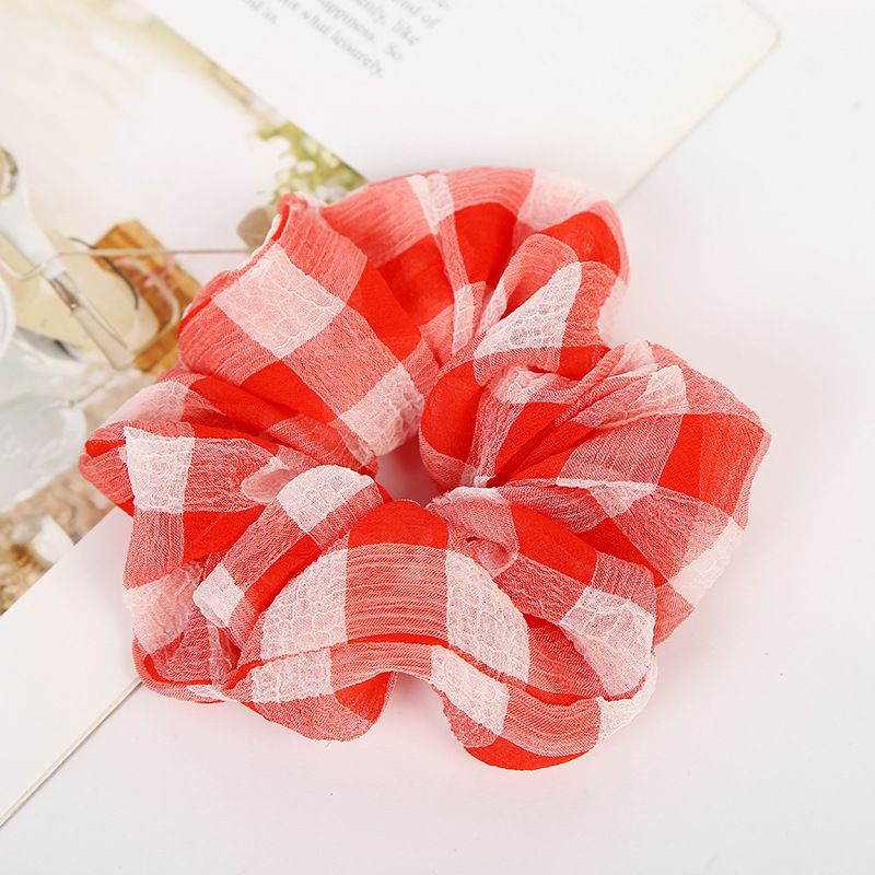 Wholesale of Korean-style hair accessories, simple checkered printed plush fabric hair bands, headwear, headwear and hair ties detail image 2