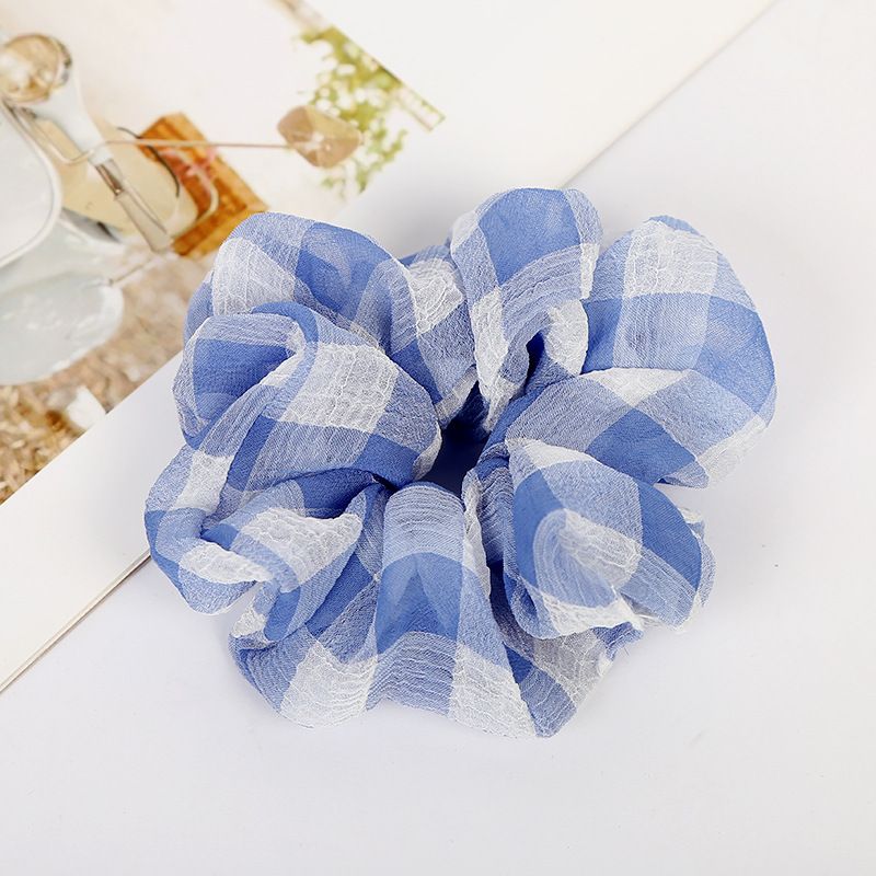 Wholesale of Korean-style hair accessories, simple checkered printed plush fabric hair bands, headwear, headwear and hair ties detail image 3