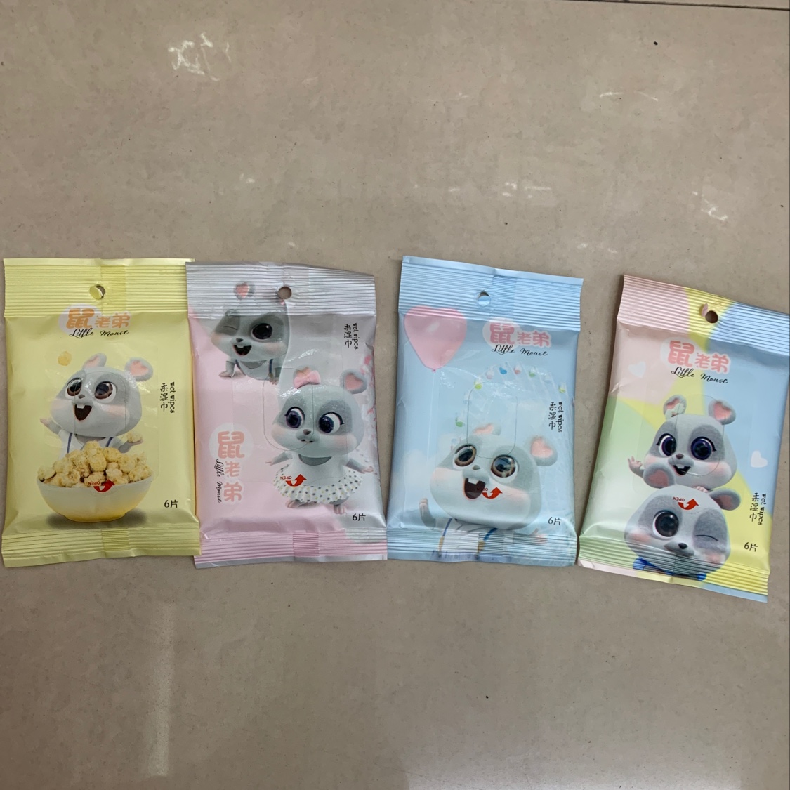 花节精品卡通人物创意礼品宠物湿巾6片装产品图