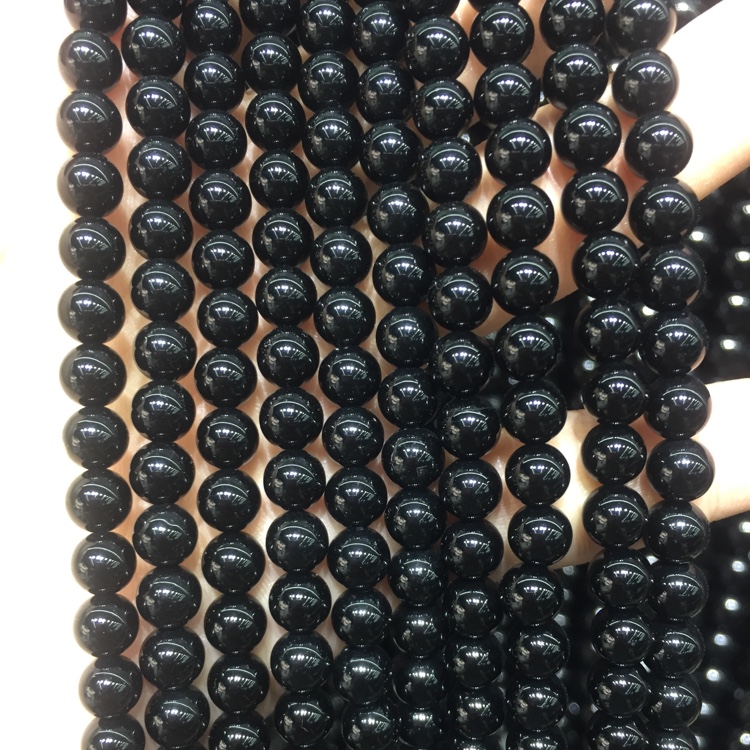 Pure natural A black agate 6mm semi-finished products thumbnail