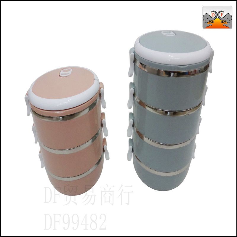 DF99482 Love Button bento stainless steel insulated lunch box Cartoon student lunch box Double-walled lunch box sealed fresh food DF TRADING HOUSE