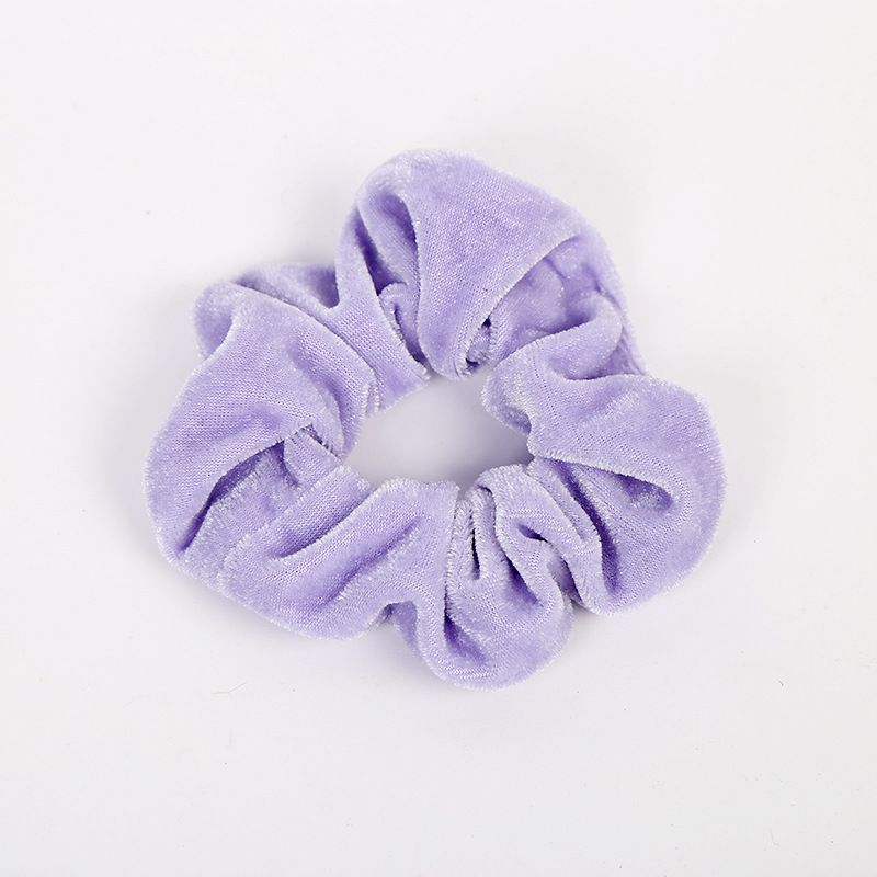 New foreign trade fashionable hair tie leather band 35-color velvet elastic hair tie Yiwu velvet cloth hair band wholesale detail image 2