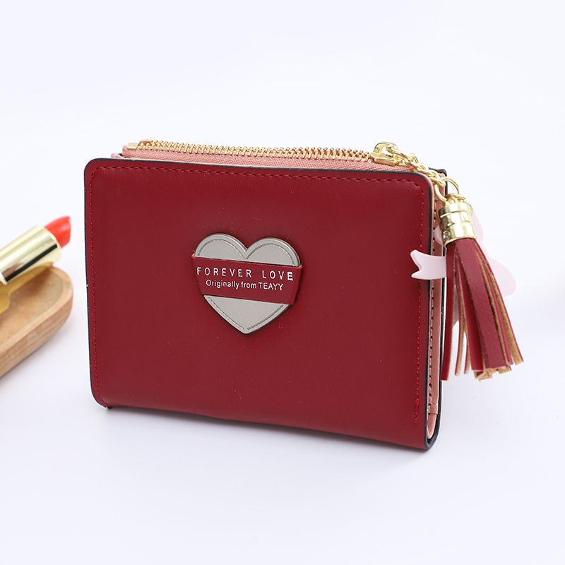 Amazon's new women's small wallet Japan and Korea Academy style Mini cute two fold plug-in card zero wallet manufacturers direct thumbnail