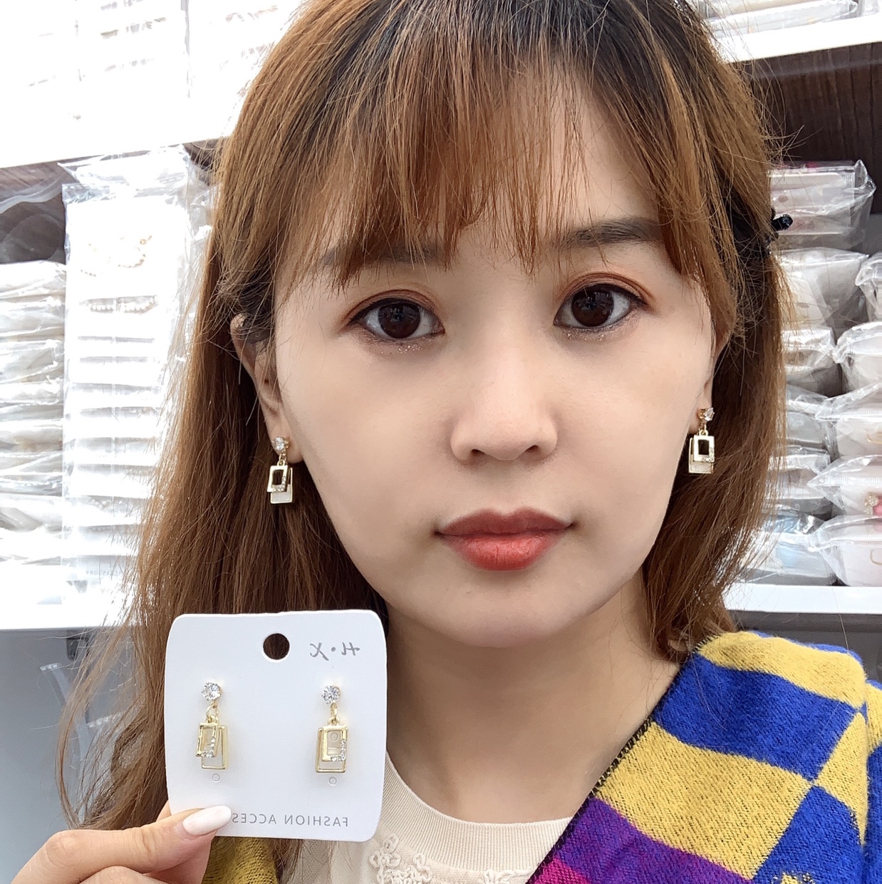 S925 silver Needle Korean version of white pure delicate earrings stud earrings thumbnail