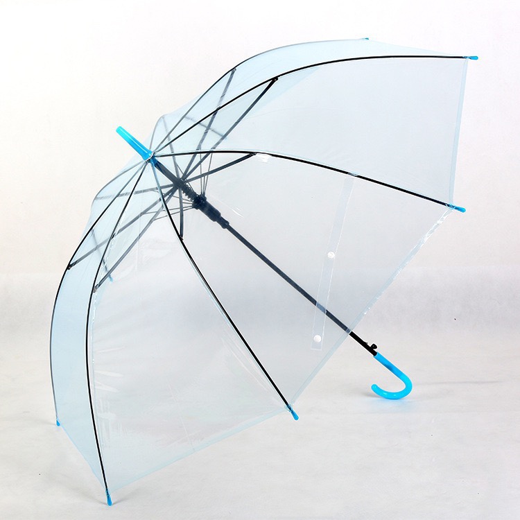 Factory wholesale, street stall supply, eco-friendly umbrellas, transparent umbrellas, polt-dot, fresh and light printed transparent umbrellas, straight-bar automatic ladies' umbrellas wholesale, logo printing advertising umbrellas Specification image
