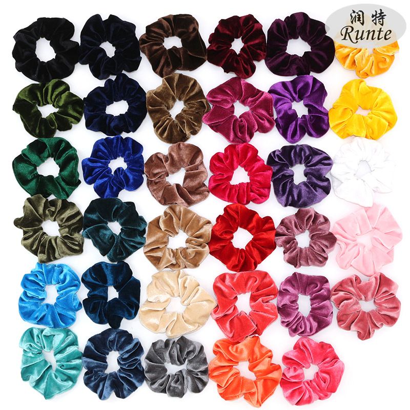 Runte Amazon's best-selling velvet large intestine ring, Korean velvet hair ring, women's hair accessory fabric scrunchies