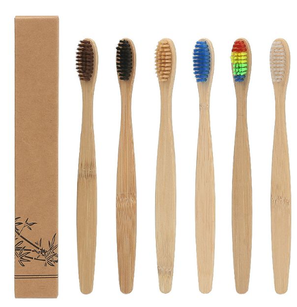 竹制牙刷 平板款式 竹炭刷毛 bamboo toothbrush