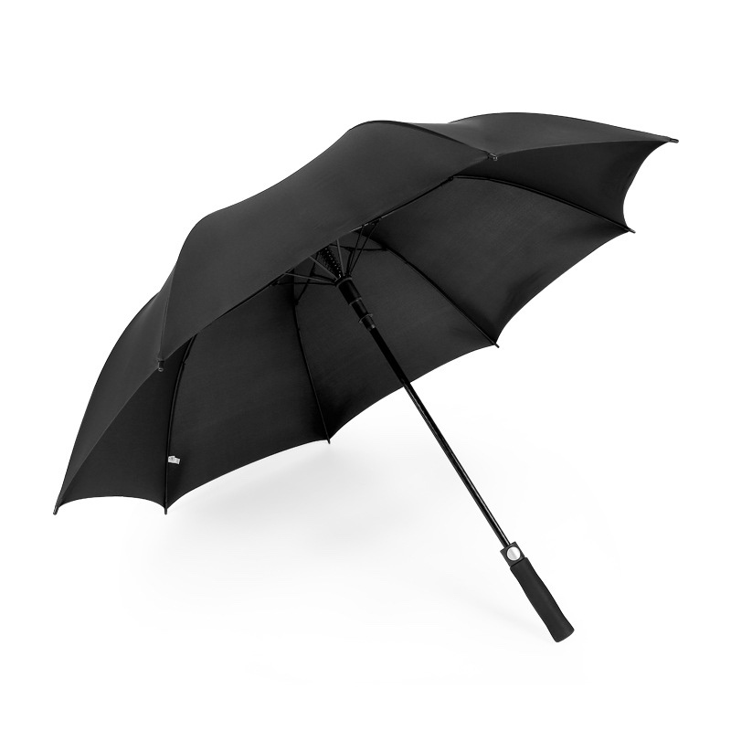 Fully automatic business solid-color enlarged all-fiber golf umbrella, long-handled umbrella, oversized curved handle straight-bar umbrella, custom logo gift umbrella, advertising umbrella Application Scenario