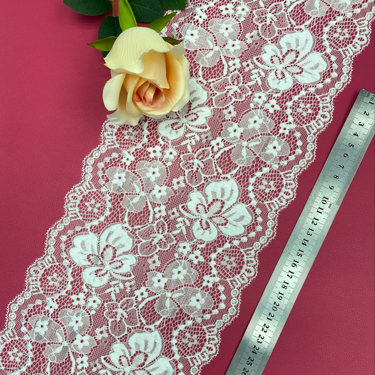 LD0367(Width 18CM) Lace trim, elastic lace, non-elastic lace, eyelash lace, lace fabric, clothing accessories, new style lace Specification image