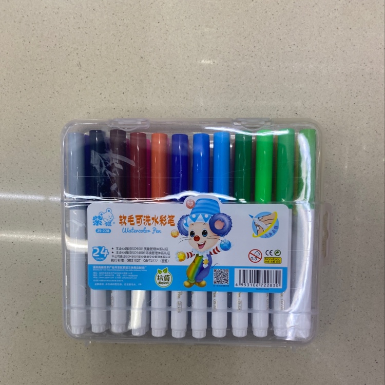 228-24 Color Soft Wool Washable Watercolor Pen Specification drawing