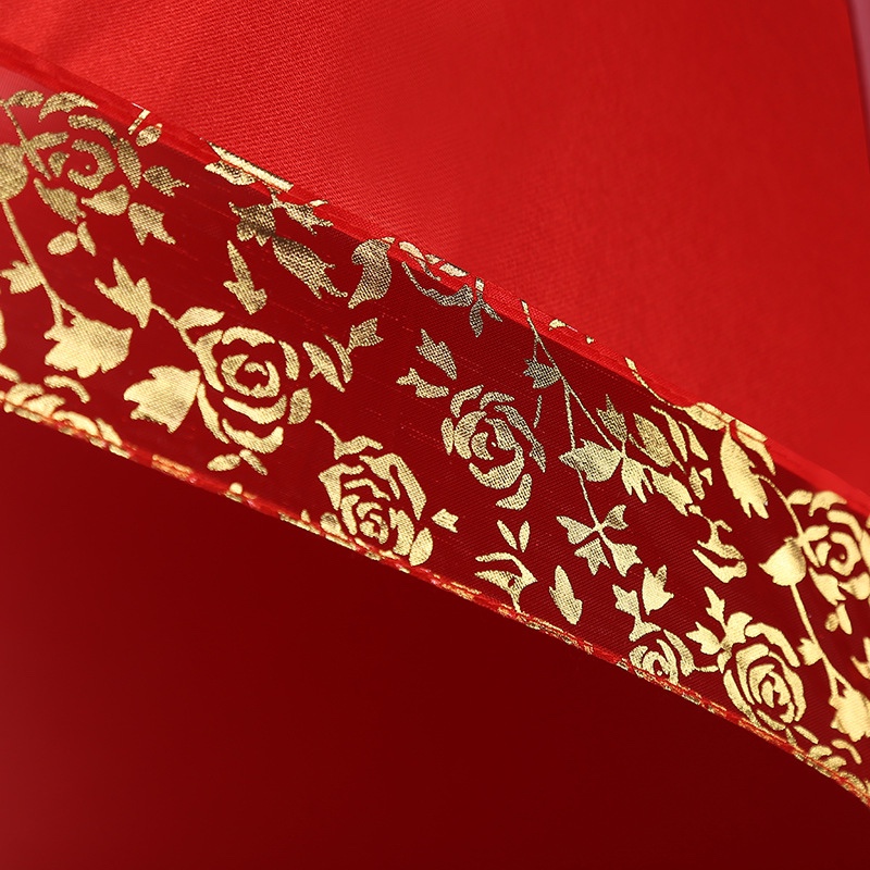 结婚大红色玫瑰大雨伞婚嫁直杆晴雨伞婚庆接婚伞蕾丝新娘伞详情图6