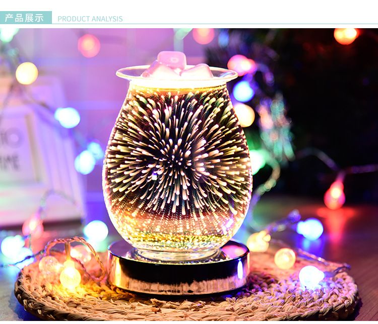 3D烟花触摸香薰机 融蜡器无烟无火香薰灯 精油熏香灯跨境爆款货源详情图12