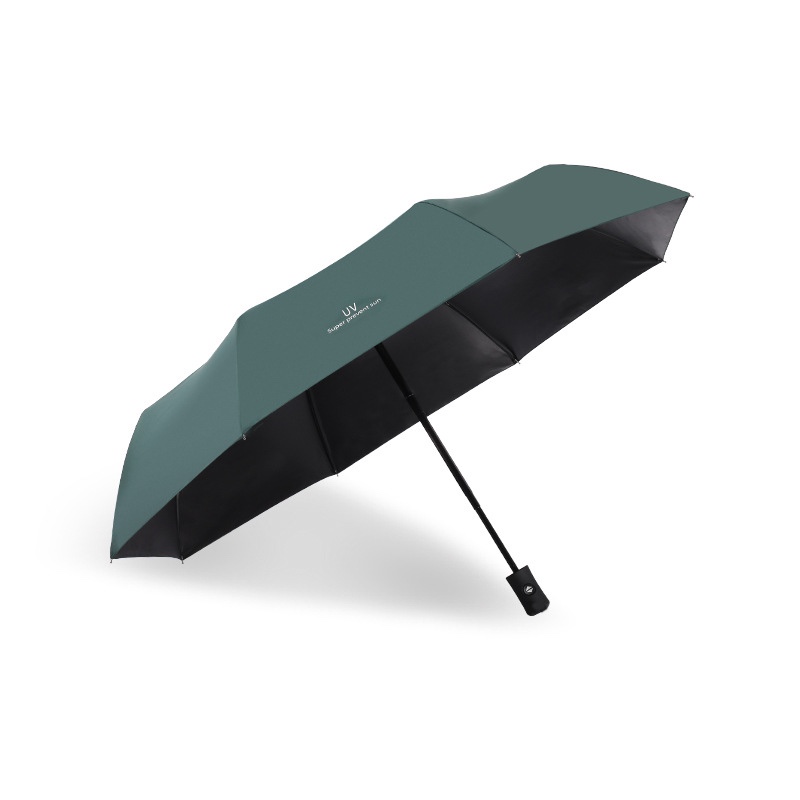 Fully automatic UV all-weather dual-purpose umbrella, folding sun umbrella for men and women, black rubber sunshade umbrella, custom logo advertising umbrella, sunshade umbrella